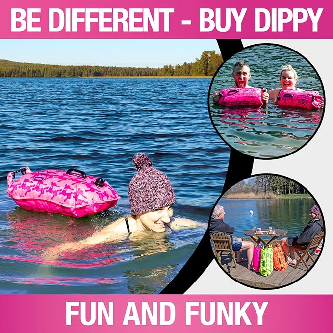 DIPPY 28 Litre Swim Dry Bag in Pink Camo