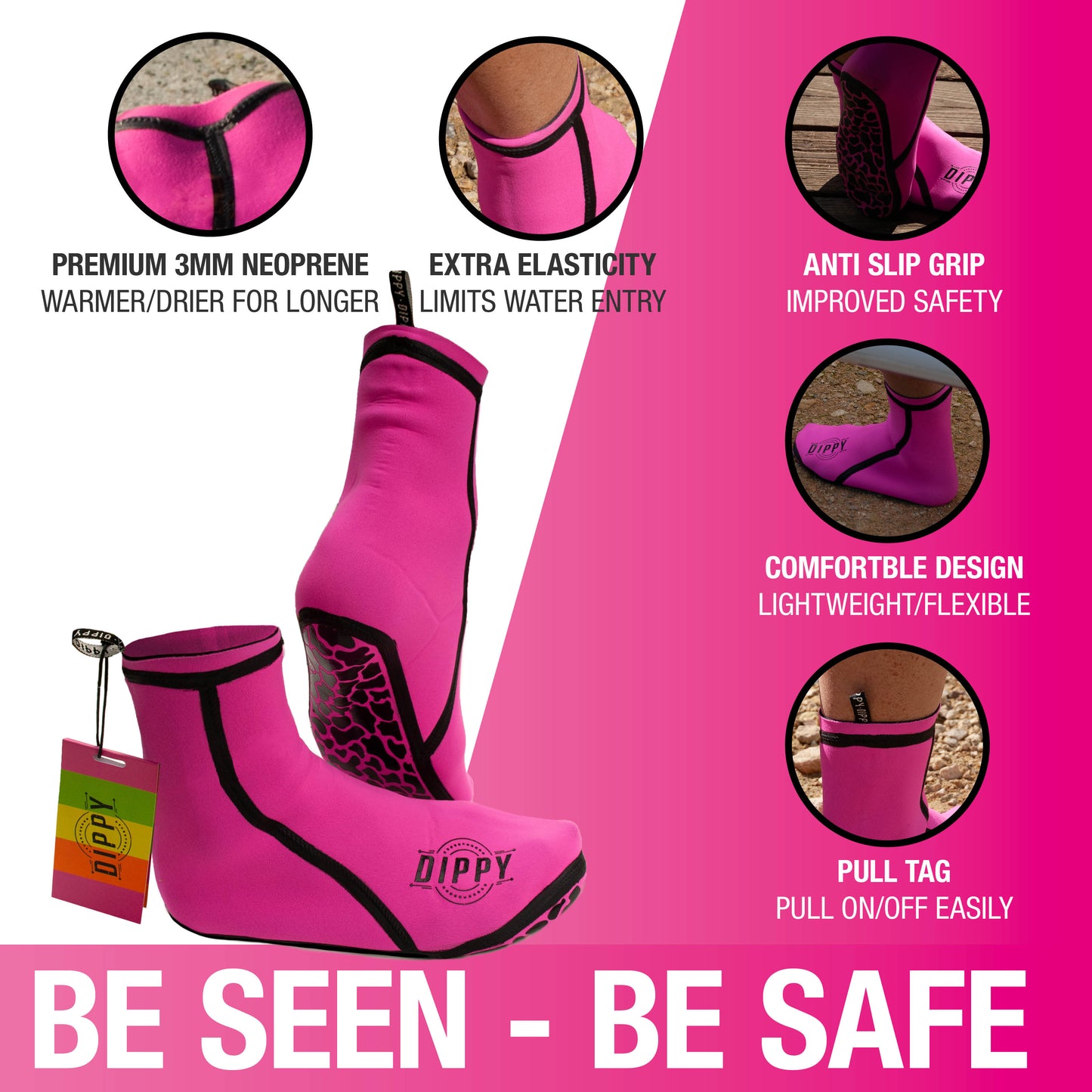 Neoprene 3MM Swim Socks - Pink