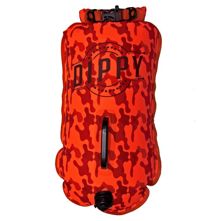 DIPPY 28 Litre Swim Dry Bag in Orange Camo