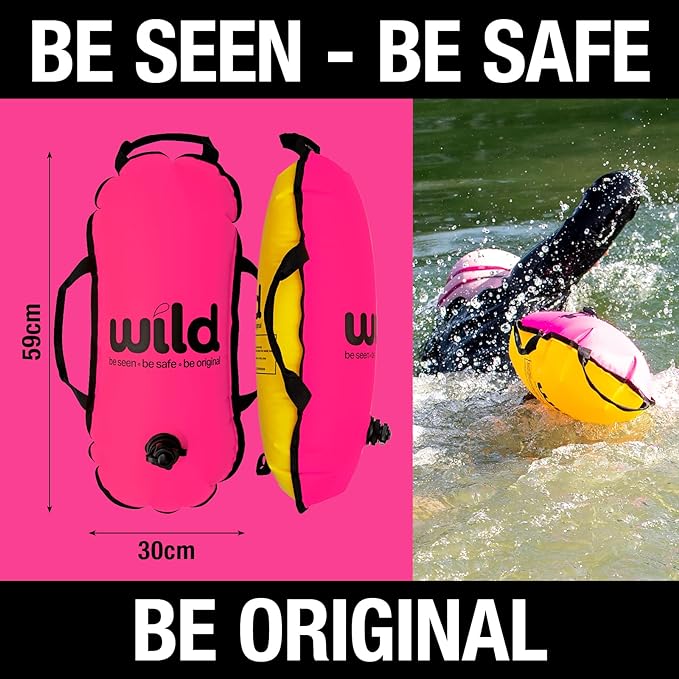 Dippy WILD Swim Tow Float in Pink & Yellow