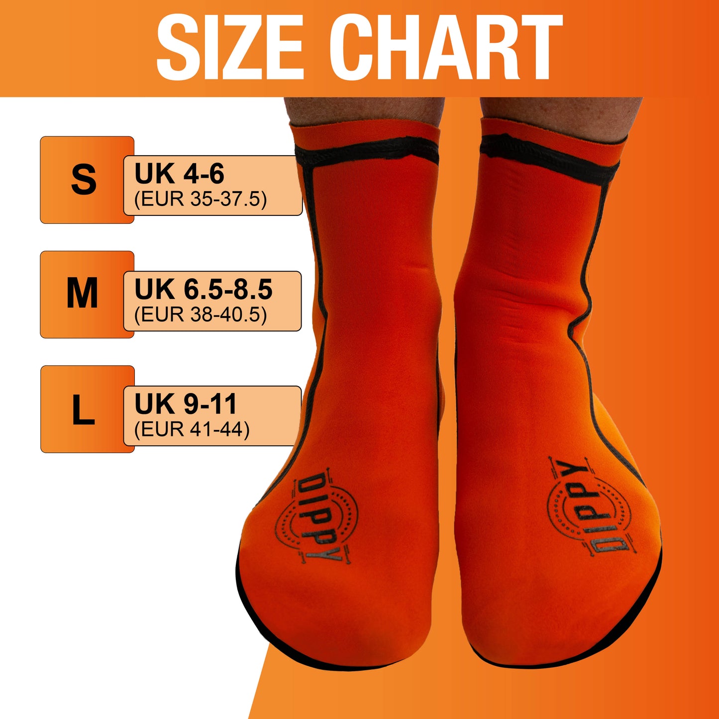 Neoprene 3MM Swim Socks - Orange
