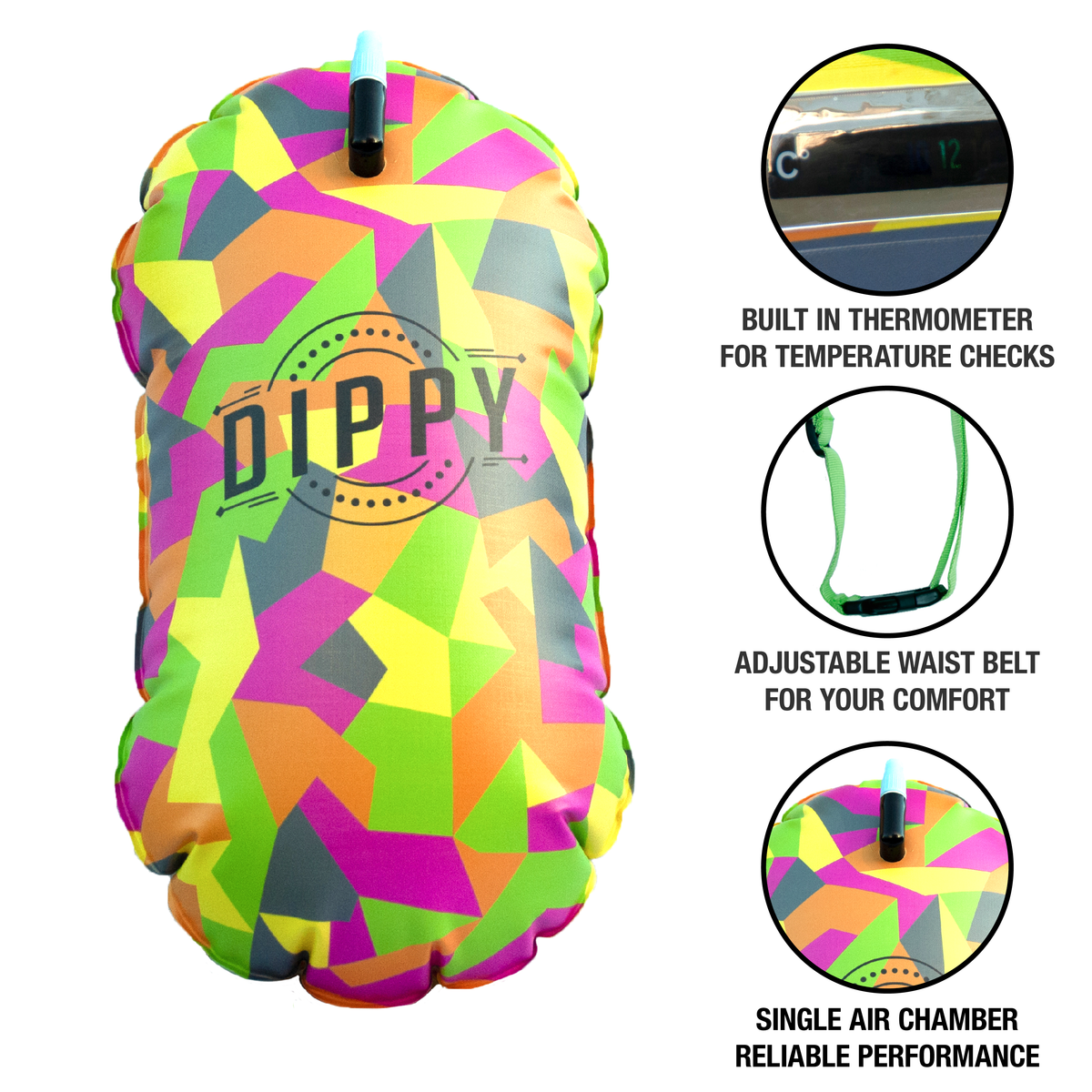 Dippy Geo Tow Float with Thermometer – Dippy Swim
