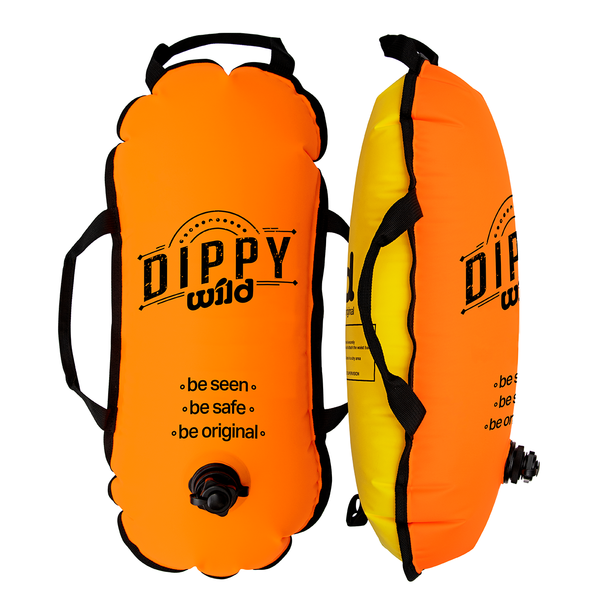 Dippy Fish Dippy Wild Swimming Tow Float in Orange & Yellow – Dippy Swim
