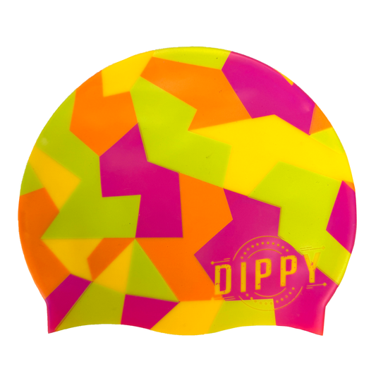 Dippy Silicone Swim Cap - Geo