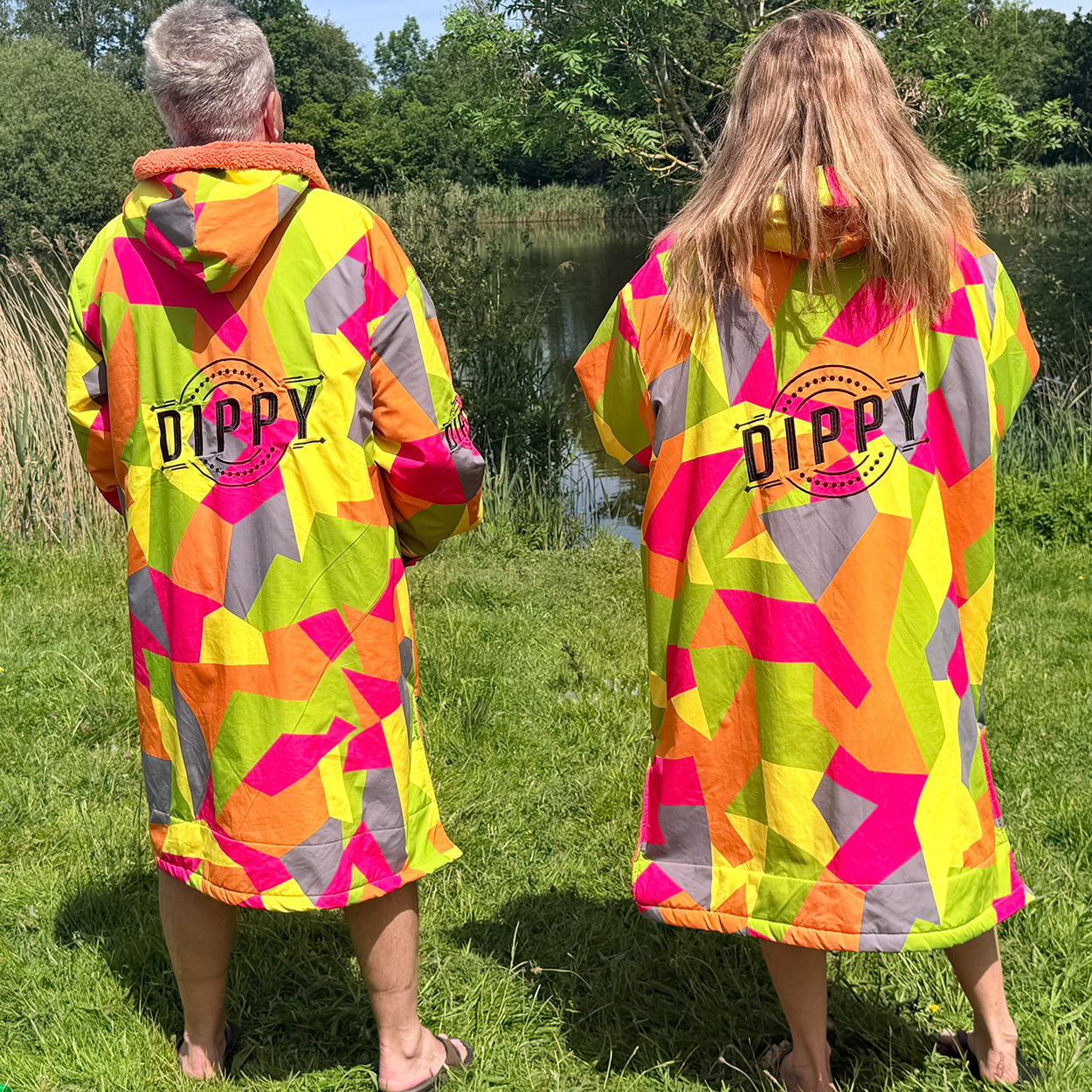 Personalised Waterproof Robe Dippy Waterproof Changing Robe – Geo Collection | Warm, Windproof Dry ...