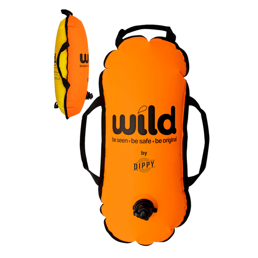 Wild Swimming Tow Float in Orange & Yellow