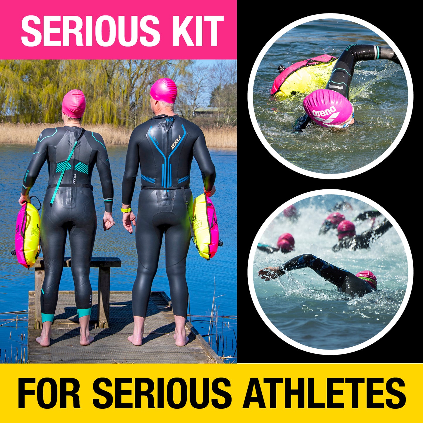 Wild Swimming Tow Float in Pink & Yellow